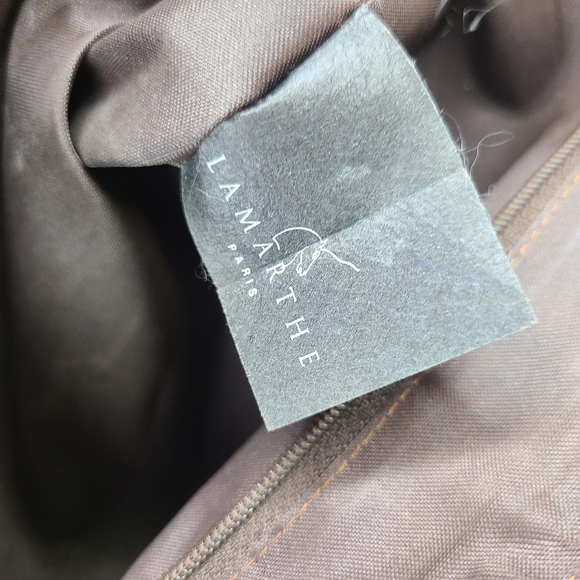 Lamarthe Paris Metallic Brown Small Leather Shoulder Bag Stud Accents - Picture 16 of 16